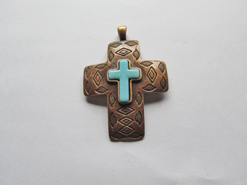 (image for) Antique Copper Cross Pendant #MP51